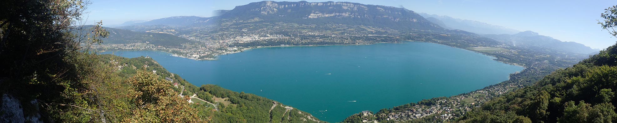 le lac du bourget vue depuis la via ferrata du col du chat