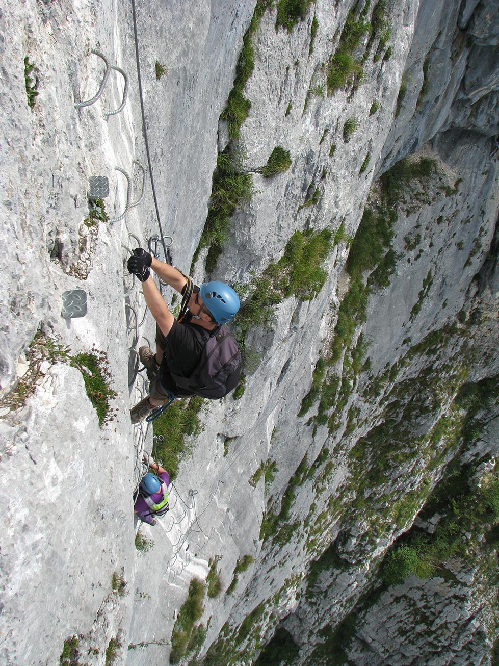 Une belle montée dans cette via ferrata de la Roche Veyrand