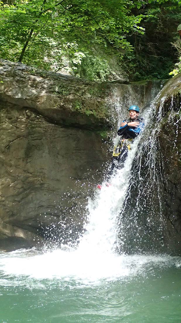 toboggan dans le canyon des Ecouges - canyon du vercors