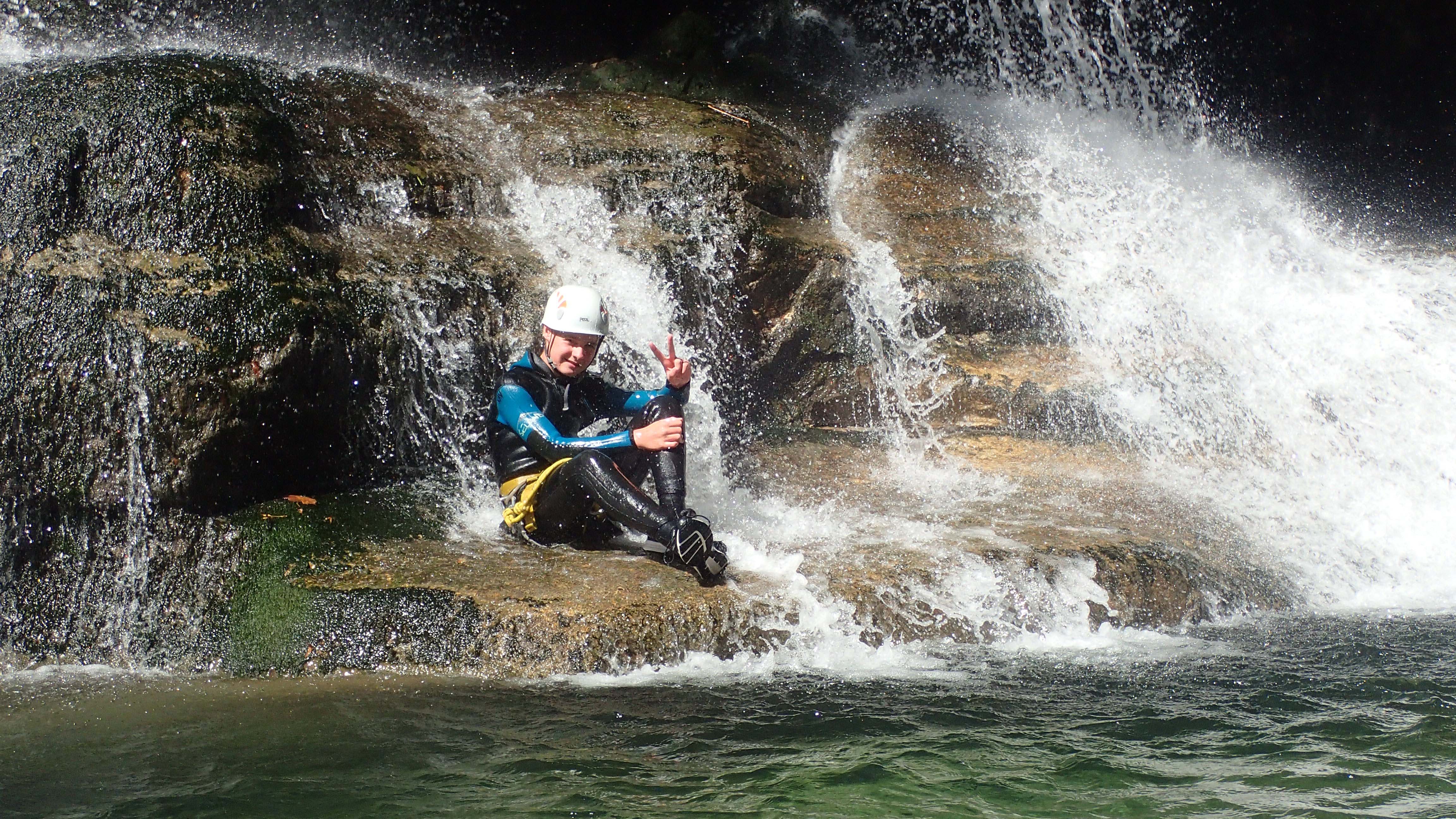 pose dans le canyon du Furon bas